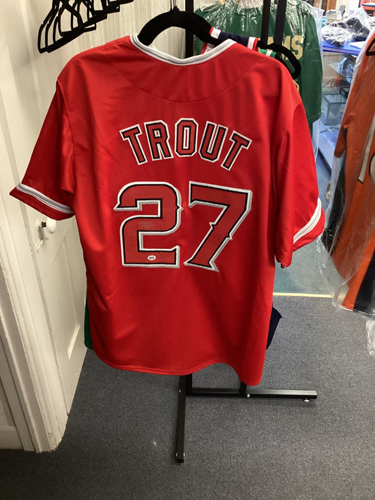 Mike Trout #27 Los Angeles Angels Signed Red Jersey