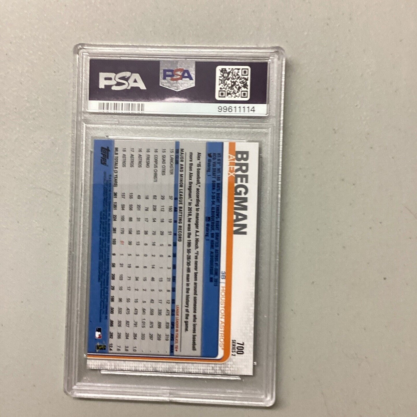 2019 Topps Complete Set #700 Alex Bregman PSA Grade 10