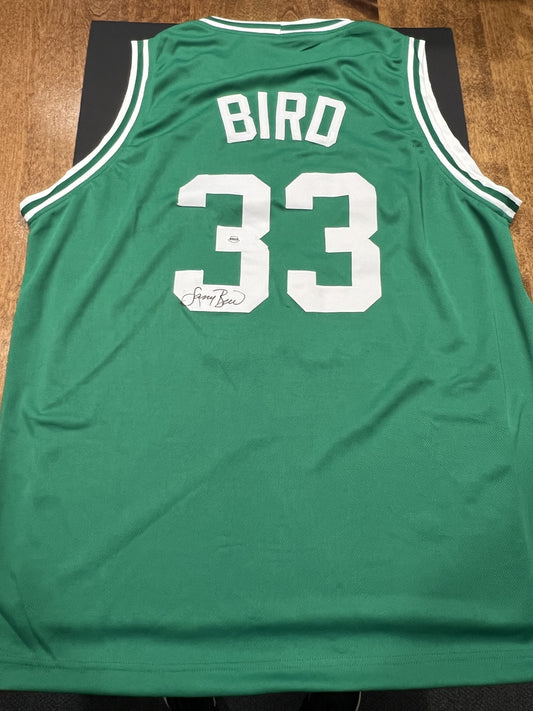 Larry Bird Signed Boston Celtics Green Jersey with COA