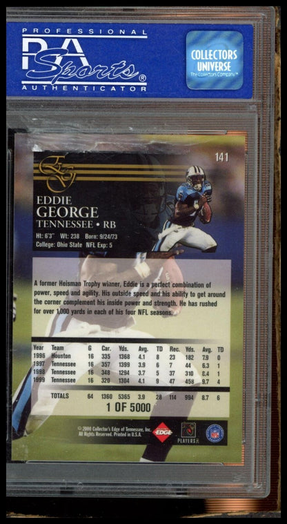 2000 Collector'S Edge Graded #141 Eddie George Uncirculated PSA 9