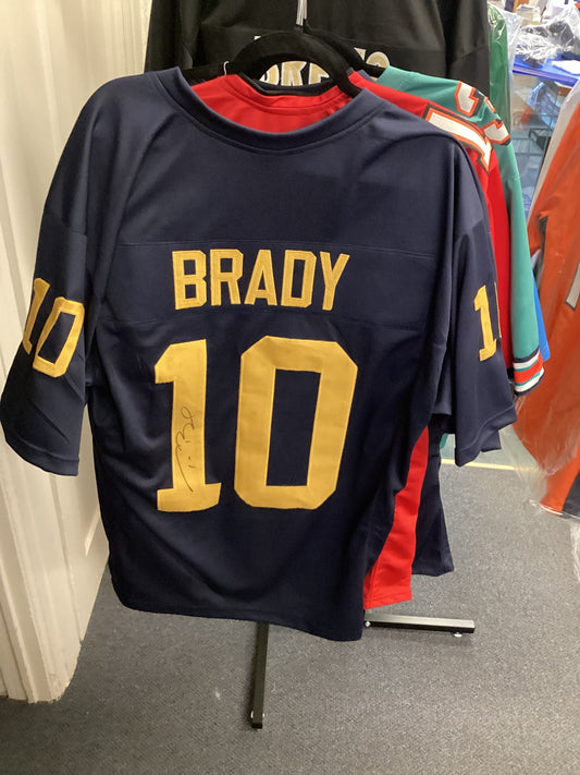 Tom Brady #10 Michigan Wolverines Signed Navy Jersey