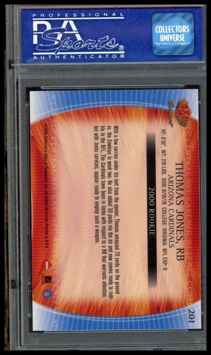 2000 Collector'S Edge Masters Retail #201 Thomas Jones Rookie Rc PSA 10 #/1000