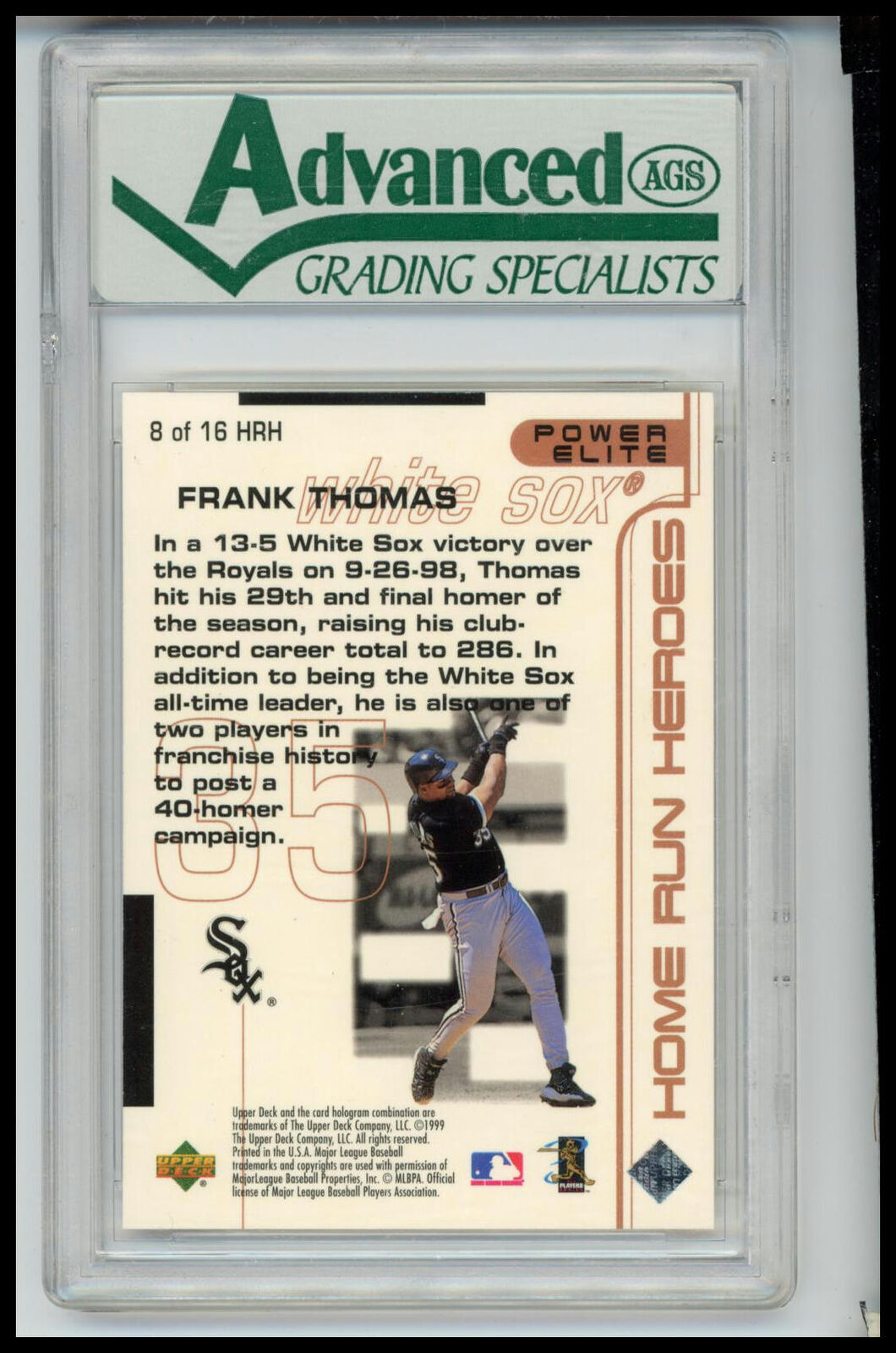 1999 Home Run Heroes #8 HRH Frank Thomas Other 9.5