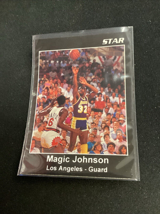 Magic Johnson 1990-91 Star Company Black Ad Card 