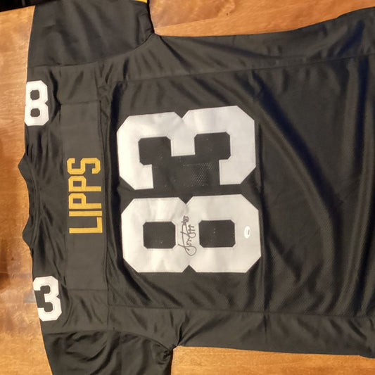 Louis Lipps Signed Pittsburgh Steelers Black Jersey Autographed NFL