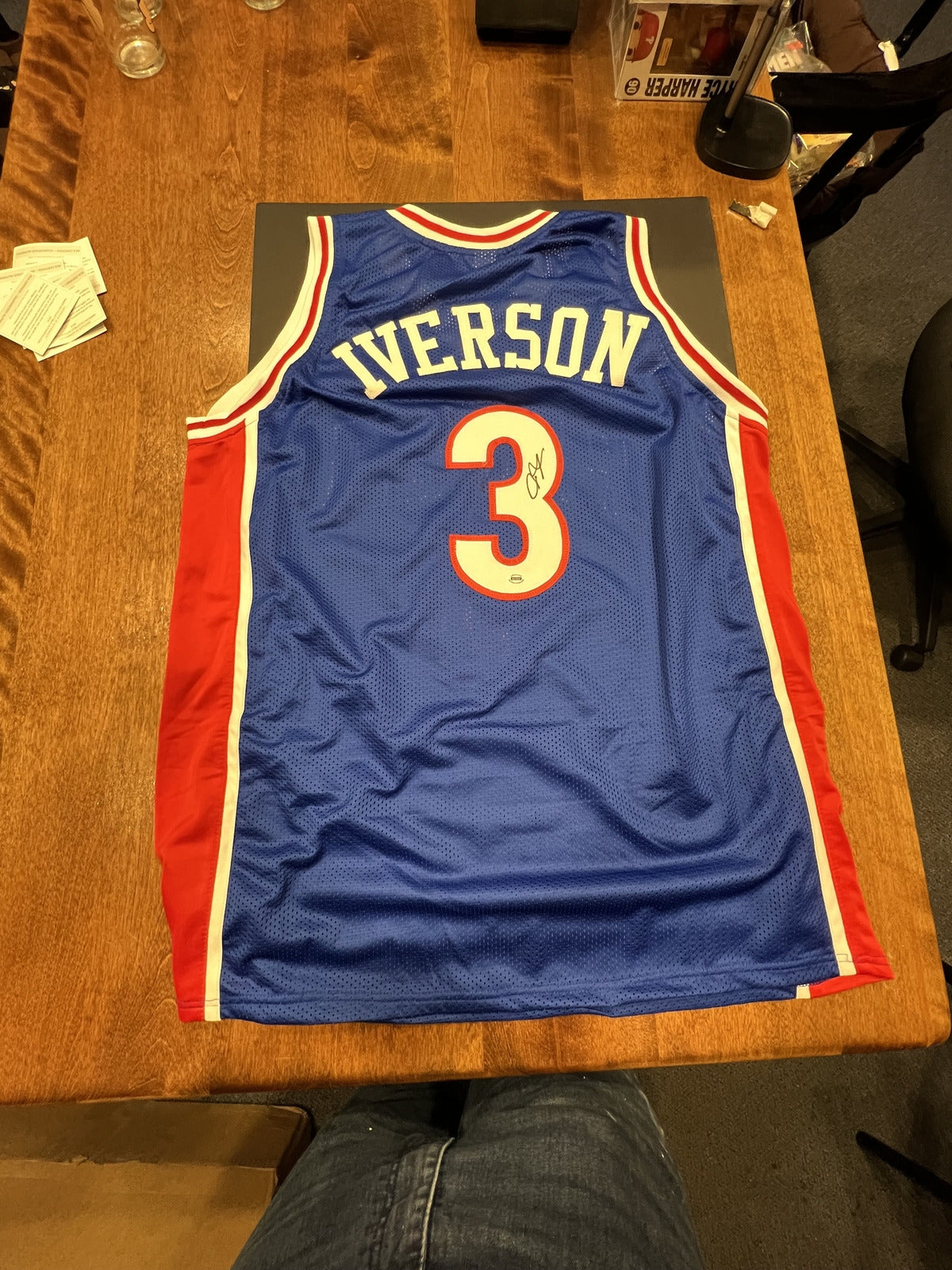 Allen Iverson Signed Philadelphia 76ers Blue Jersey with COA