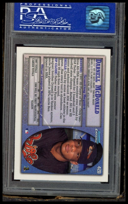 1998 Bowman Chrome #420 Darnell Mcdonald PSA 9