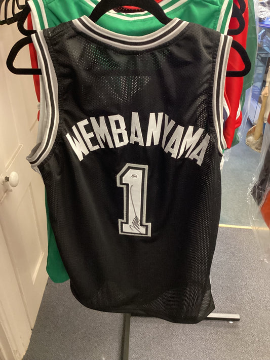 Victor Wembanyama #1 San Antonio Spurs Signed Black Jersey