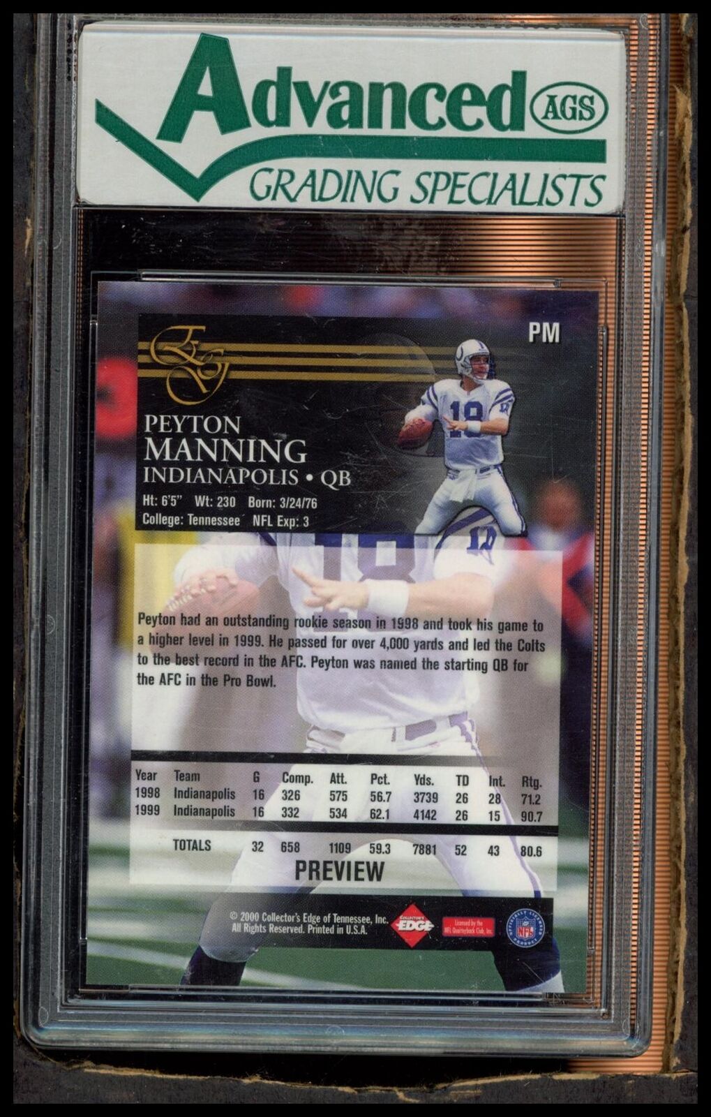 2000 Collector's Edge EG #PM Peyton Manning Previews Other 10