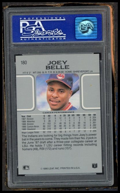 1990 Leaf #180 Joey Belle PSA 8