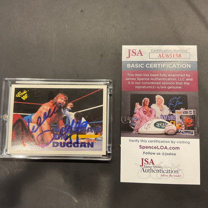 Autographed hacksaw Jim Duggan 1990  card number 65 JACOA