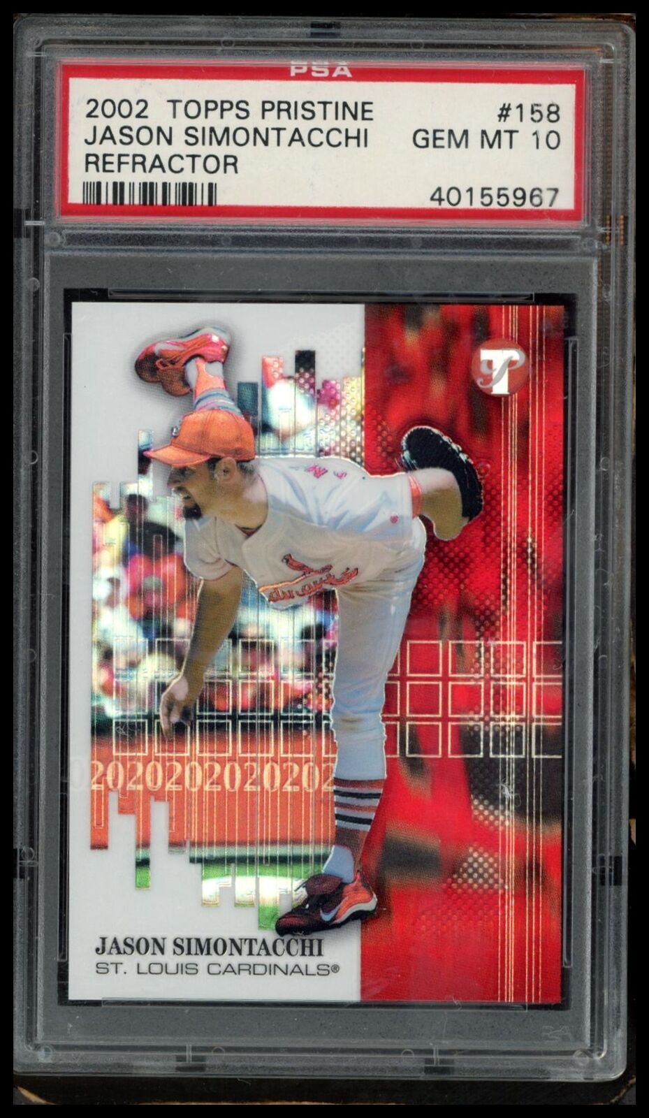 2002 Topps Pristine #158 Jason Simontacchi Refractor PSA 10