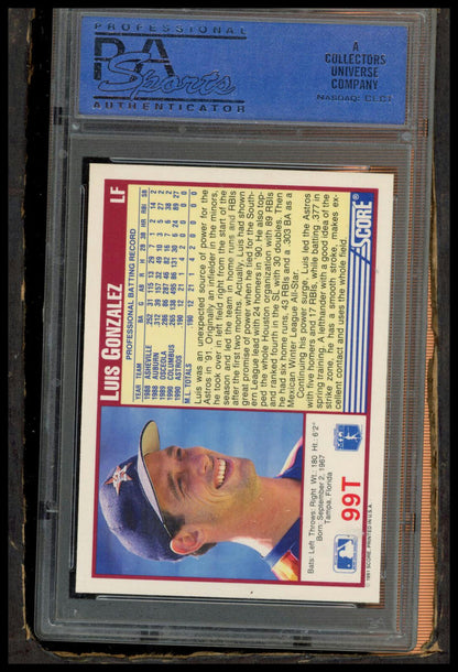 1991 Score Traded #99T Luis Gonzalez PSA 9