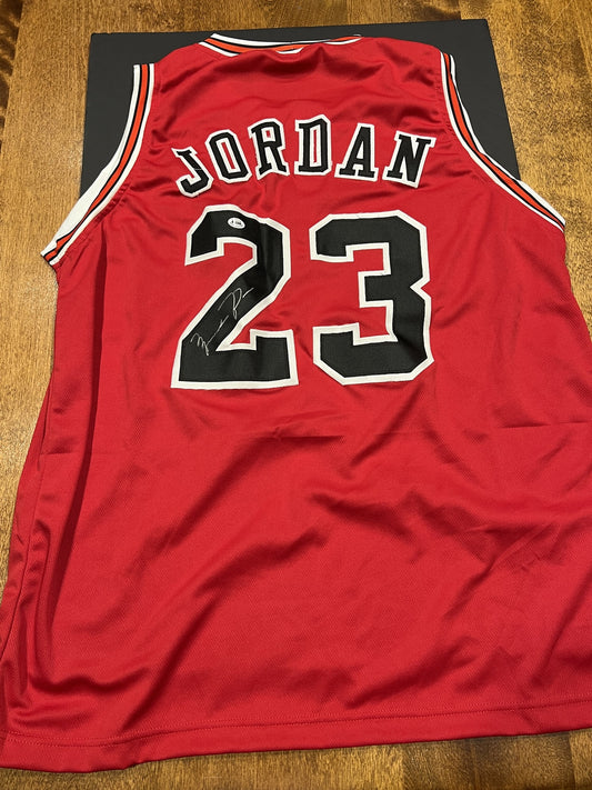 Michael Jordan Signed Chicago Bulls Red Jersey with COA