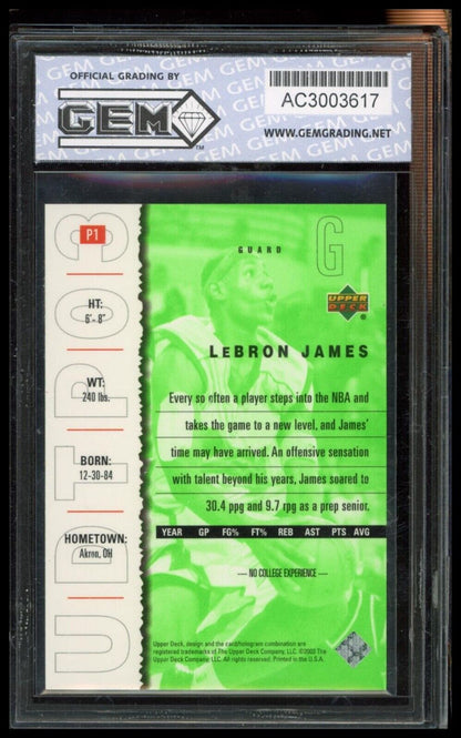 2003 UD Top Prospects #P1 Lebron James Lebron James Promos Other 10