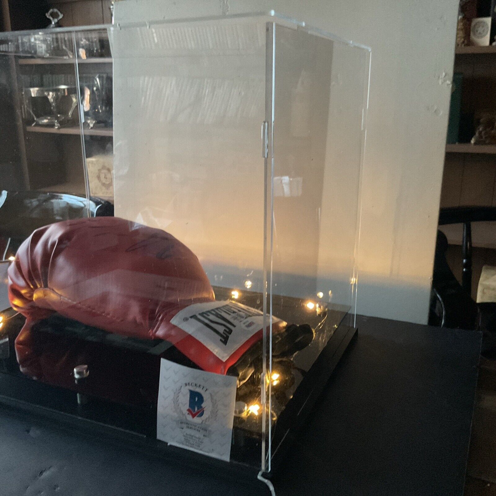 Autographed Conor McGregor boxing glove Beckett and PSADNA In Light Up Case