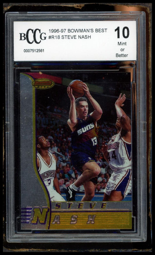 1996-97 Bowman's Best #R18 Steve Nash Atomic Refractors BCCG 10