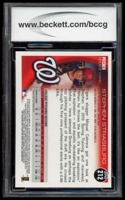 2010 Topps Chrome #212 Stephen Strasburg BCCG 9