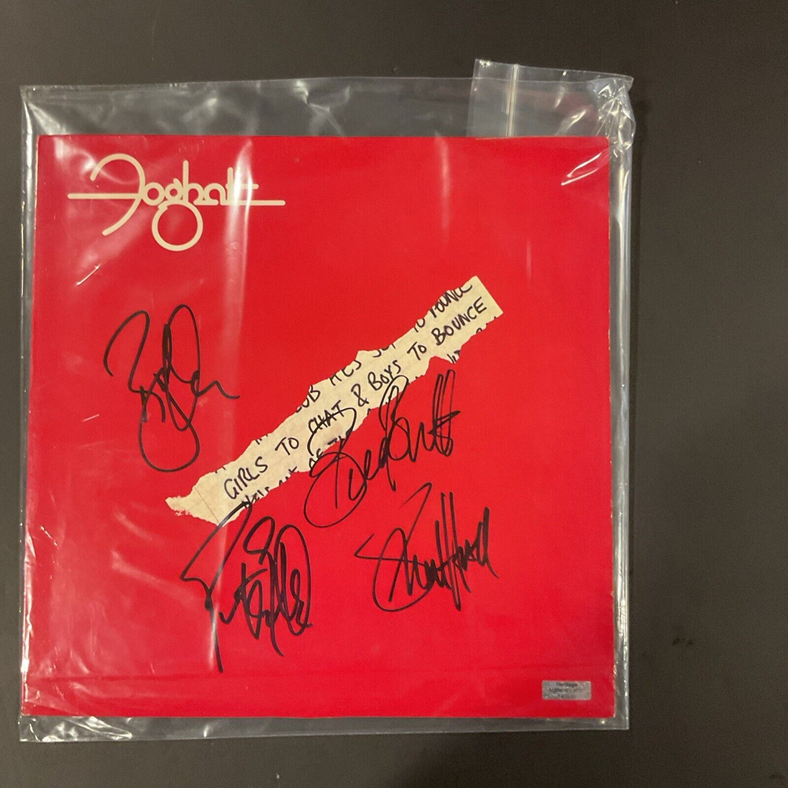 FOGHAT BAND FULLY SIGNED GIRLS TO CHAT & BOYS TO BOUNCE VINYL LP Album 1981