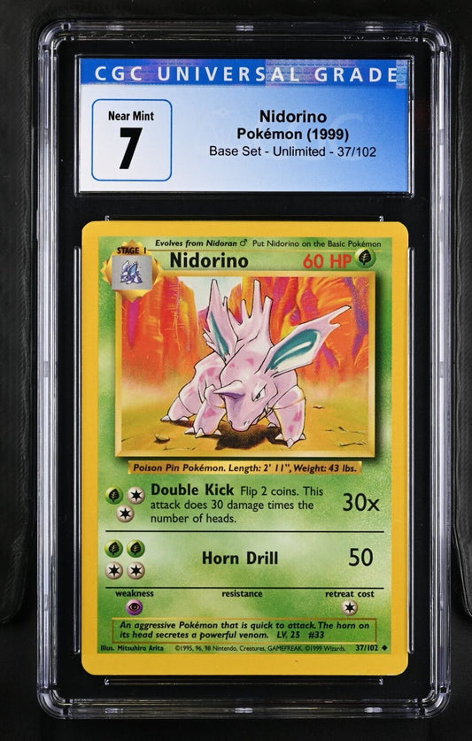 1999 Base Set - Unlimited #37/102 Nidorino CGC 7