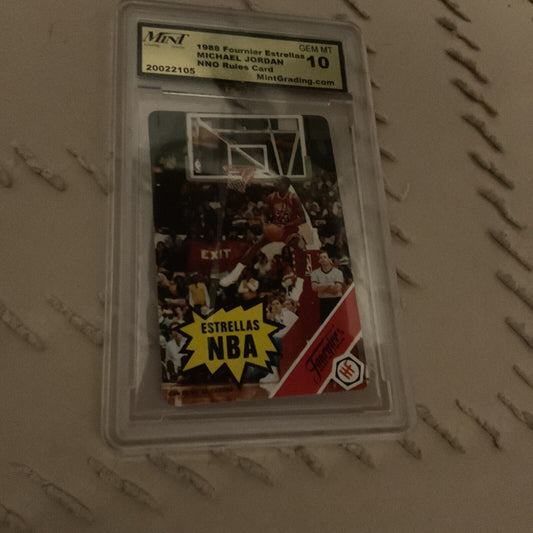 1988 Fournier Estrellas - Rules Card Michael Jordan Grade 10
