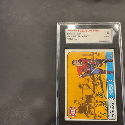 19 68–69 Tops #66 Gilles Tremblay SGC authenticated signature card