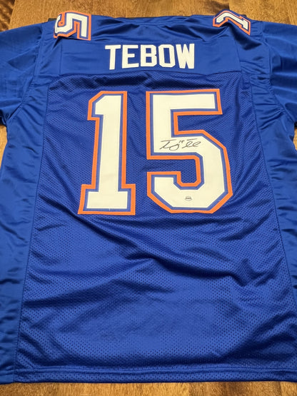 Tim Tebow Signed Florida Gators Blue Jersey