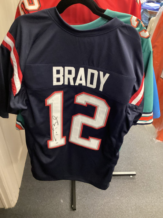 Tom Brady #12 New England Patriots Signed Navy Jersey