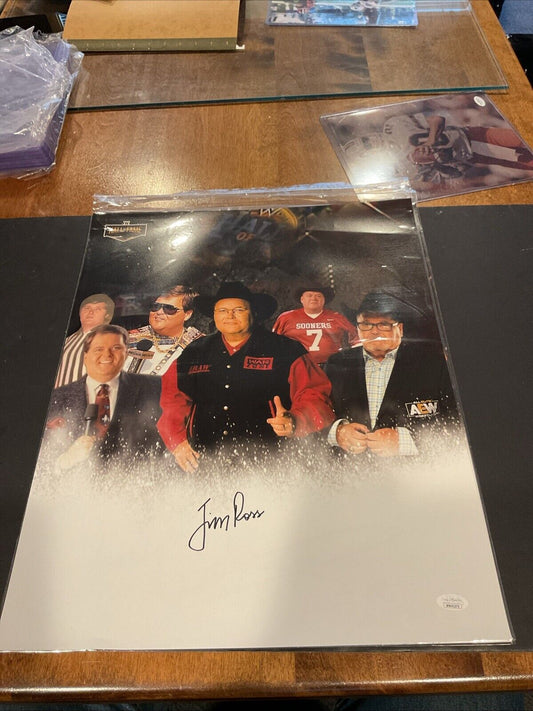 Jim Ross Signed Poster 16x20 Autographed JSA COA