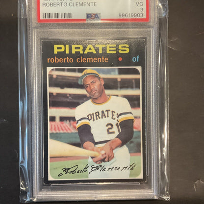 1971 Topps #630 Roberto Clemente PSA 3. Great Card And Condition
