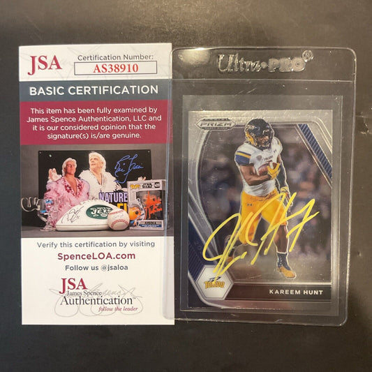 Autographed Kareem Hunt Panini prism 2020 #89 JSA authenticated