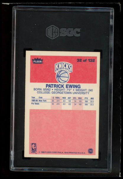 1986-87 Fleer #32 Patrick Ewing SGC 6