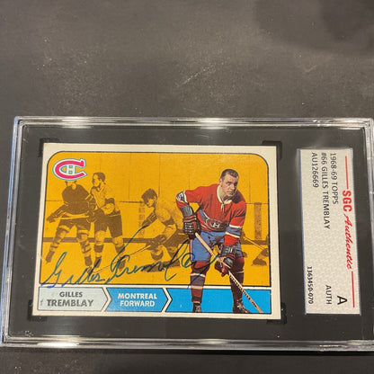 19 68–69 Tops #66 Gilles Tremblay SGC authenticated signature card