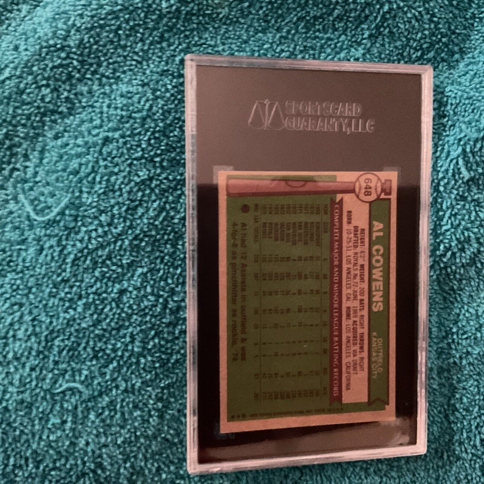 1976 top #648 Al Cowen Graded SGC A Excellent Card Condition 