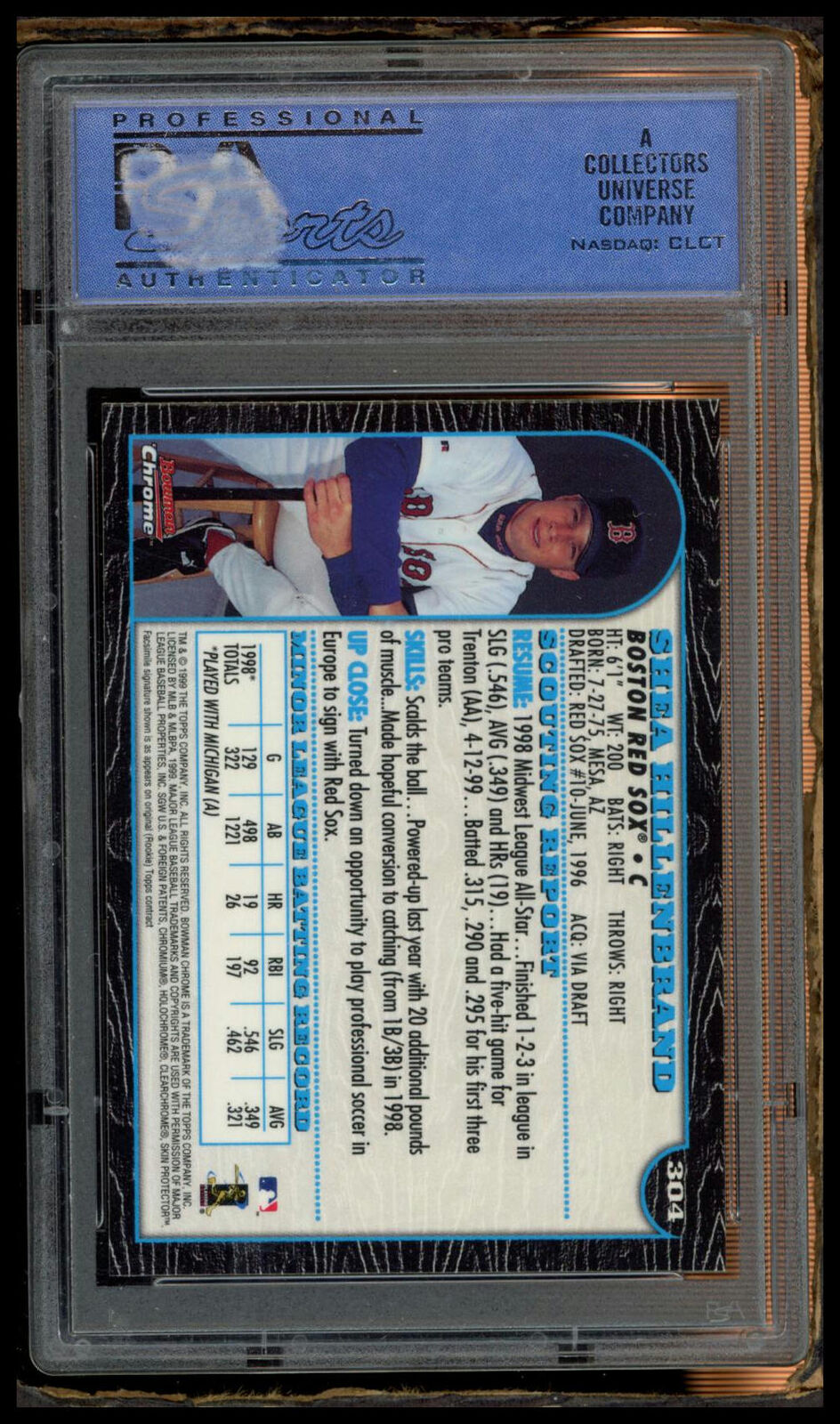 1999 Bowman Chrome #304 Shea Hillenbrand PSA 10