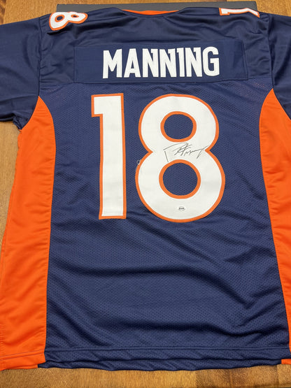 Peyton Manning Signed Denver Broncos Navy/Orange Jersey with COA