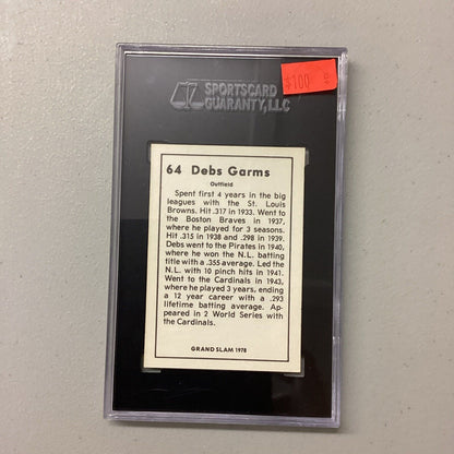 1978 Grand Slam #64 Debs Garms SCG Authenic