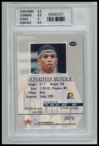 2000-01 Fleer Authority #47 Jonathan Bender BGS 8.5