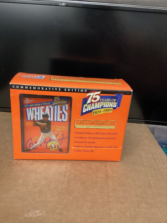 24 karat Gold Signature Carl Ripken Wheaties Box NEW