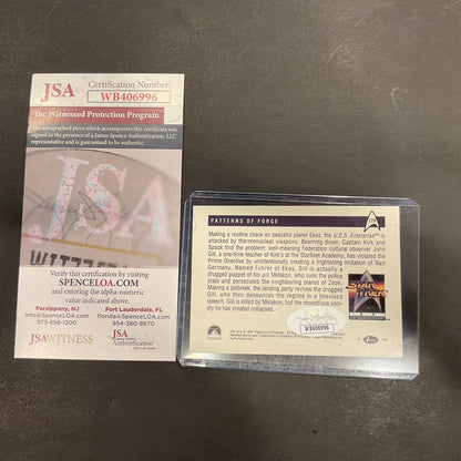 Patterns of force Star Trek signed William Shatner JACOA card number 179