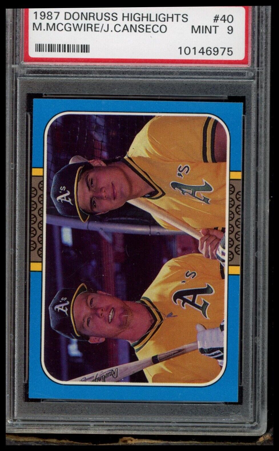 1987 Donruss Highlights #40 J.Canseco/M.Mcgwire PSA 9