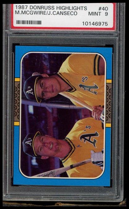 1987 Donruss Highlights #40 J.Canseco/M.Mcgwire PSA 9