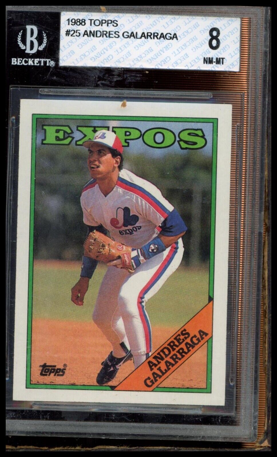 1988 Topps #25 Andres Galarraga BGS 8