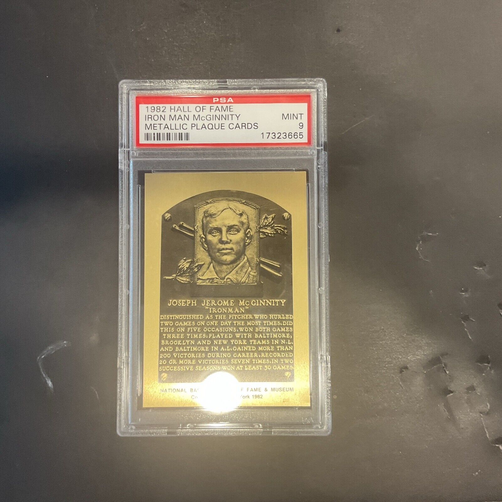 1982 Hall of Fame Iron Man McGinty  Hall of Fame PSA 9