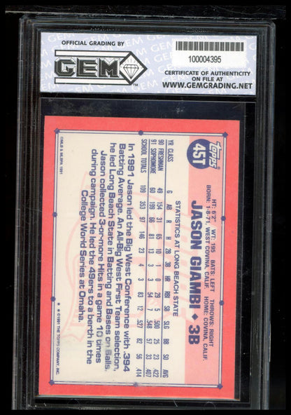 1991 Topps Traded #45T Jason Giambi Other 10