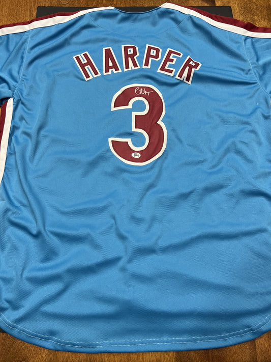 Bryce Harper Signed Philadelphia Phillies Powder Blue Jersey with COA