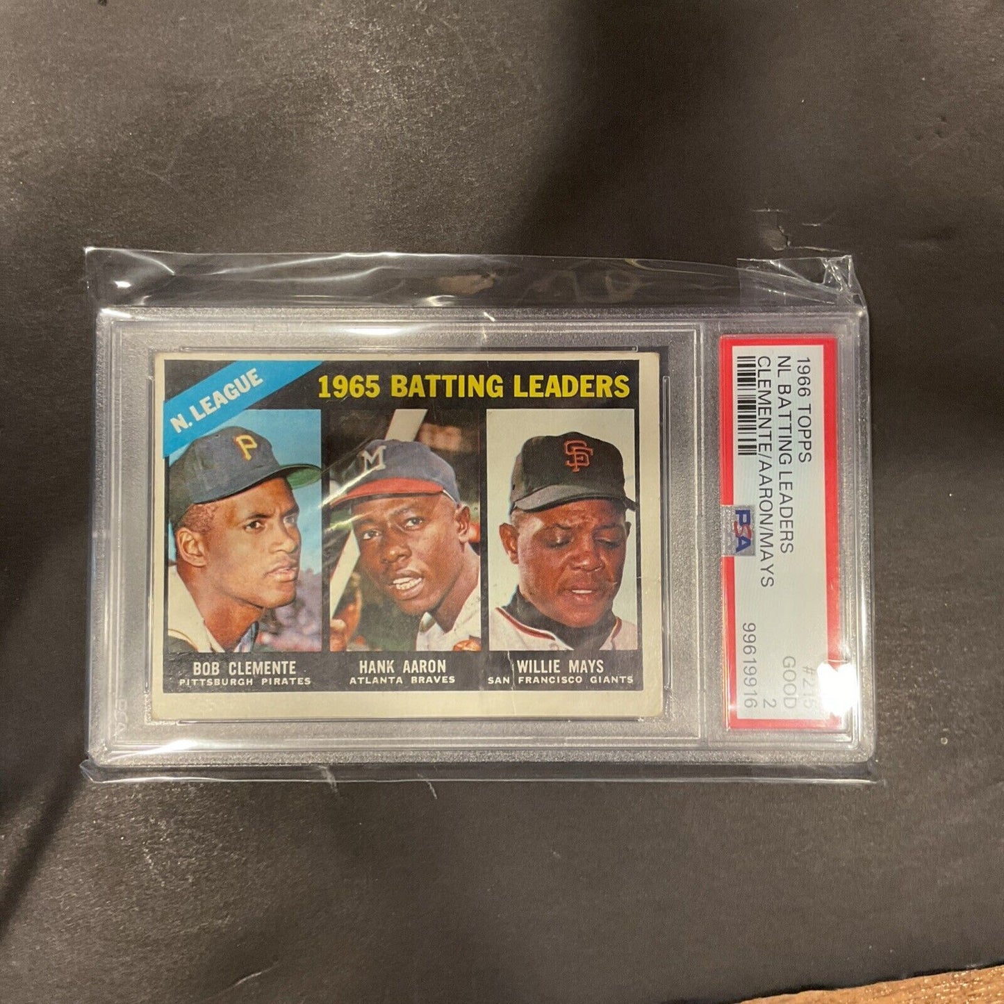 1966 Topps - League Leaders Called Bob Clemente on Card #215 Willie Mays,...