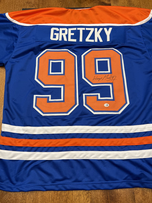 Wayne Gretzky Signed Edmonton Oilers Blue Jersey