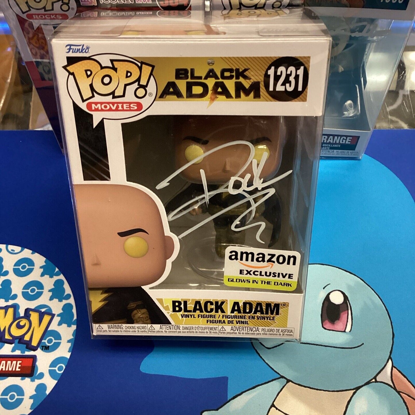 Dwayne Johnson The Rock Signed Autograph Funko Pop Black Adam With COA