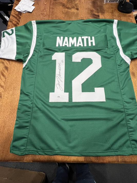 Joe Namath Signed New York Jets Green Jersey with COA